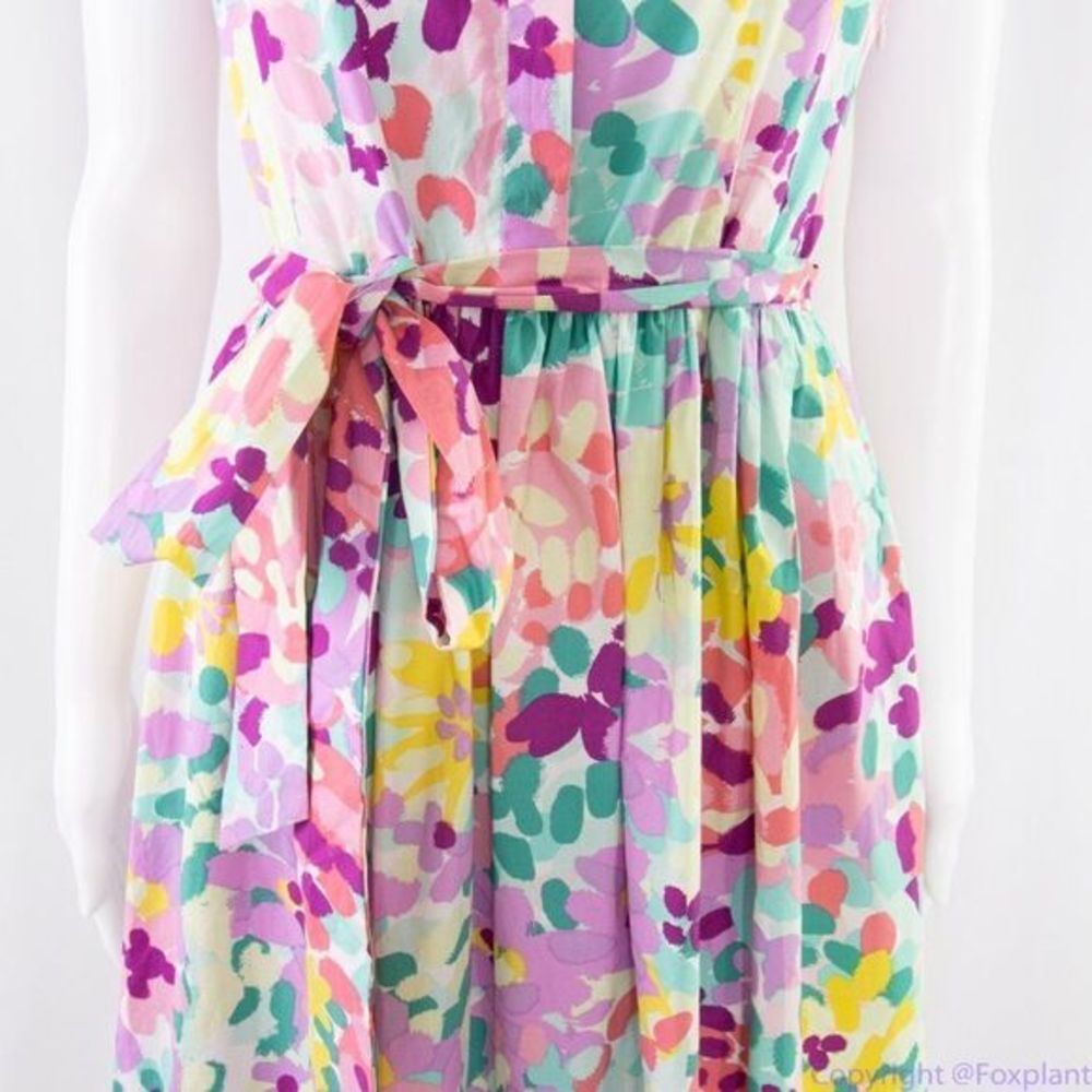 NWT kate spade Painted Petals Floral Cotton Shirtdress, Pastel - Picture 6 of 15